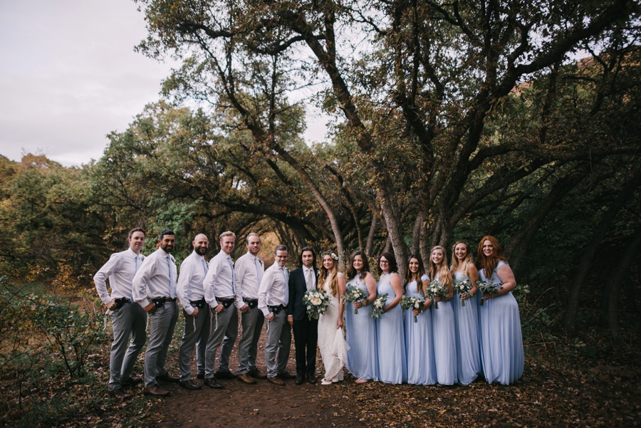 forest wedding, blue bridesmaid dresses_0116