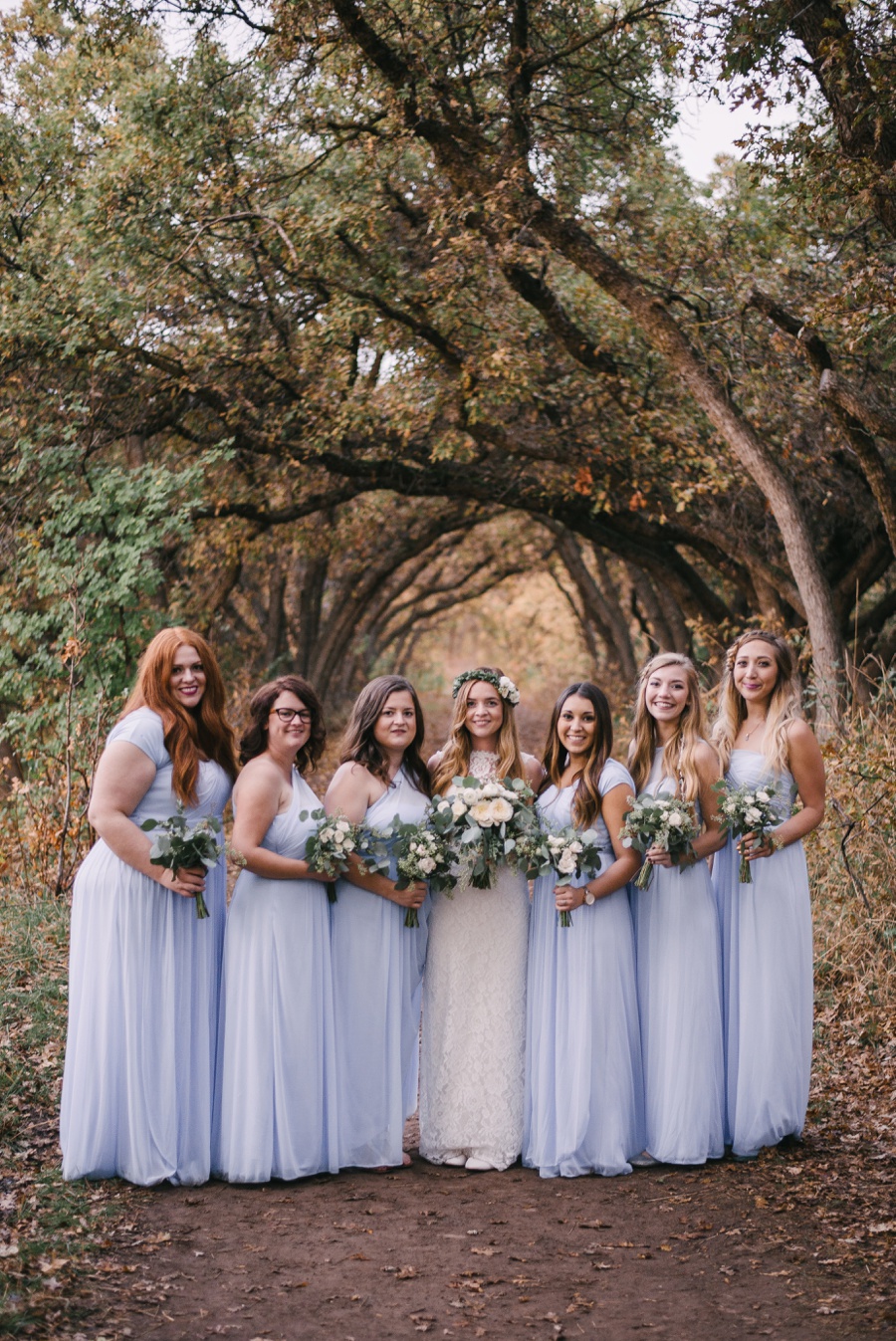 forest wedding, blue bridesmaid dresses_0129