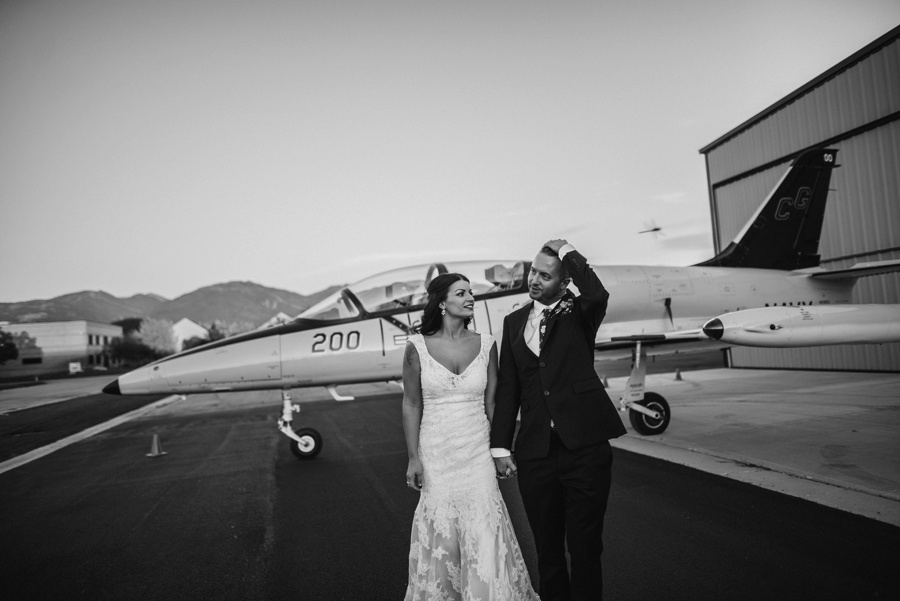 alternative modern industrial outdoor airplane hangar wedding_0125