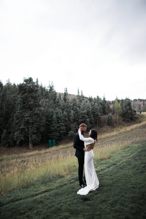 Bride and Groom portrait at the St Regis Deer Valley