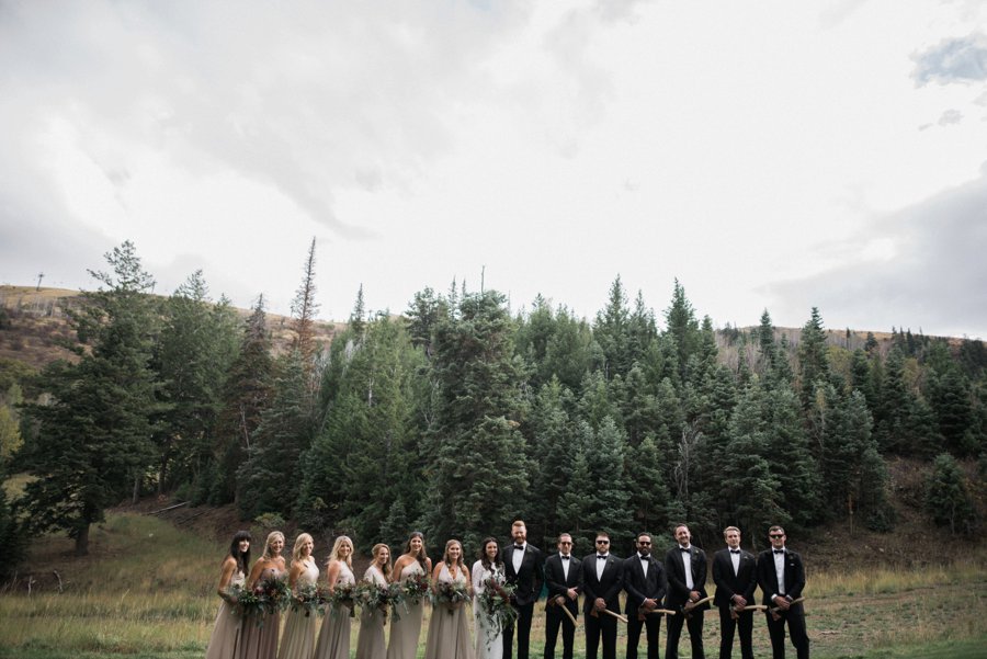 Winter Bridal Party photo at the St Regis Deer Valley