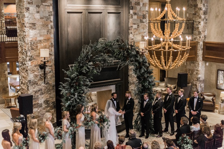 Wedding ceremony photo indoor at the St Regis Deer Valley