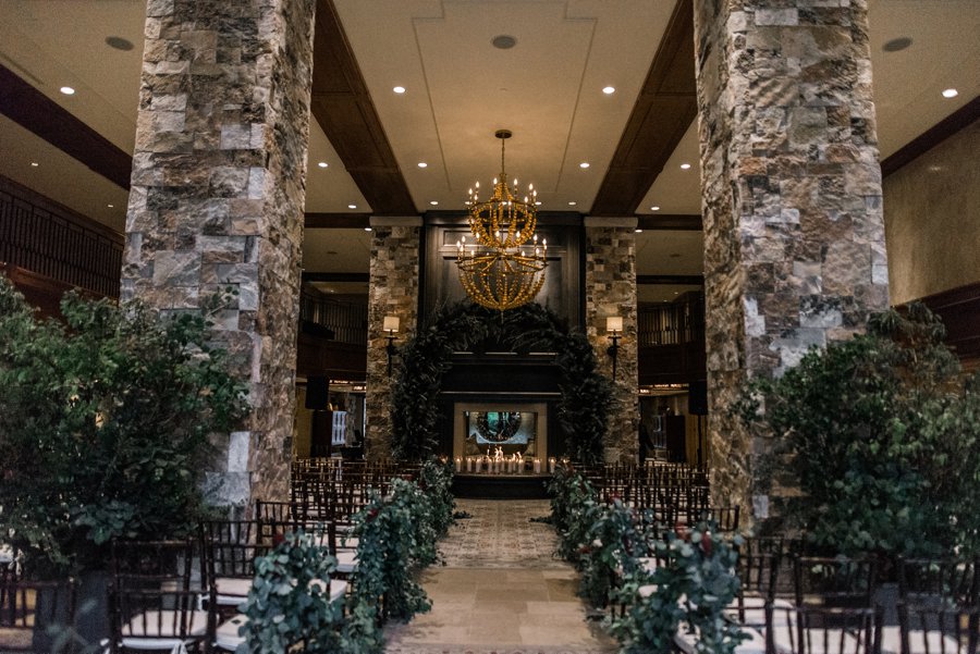 Winter wedding indoor ceremony at the St Regis Deer Valley