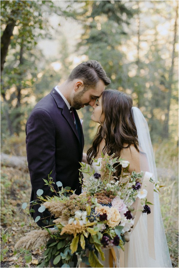 Bride & Groom portraits in the forest up Millcreek Canyon, UT