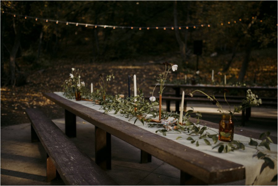 Fall table setting in Millcreek Canyon, UT at the Terraces Picnic Area.