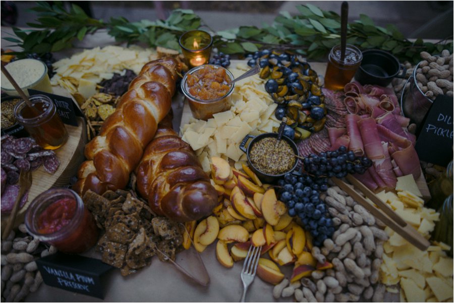 Wedding grazing table and cheeseboard in Millcreek Canyon, UT