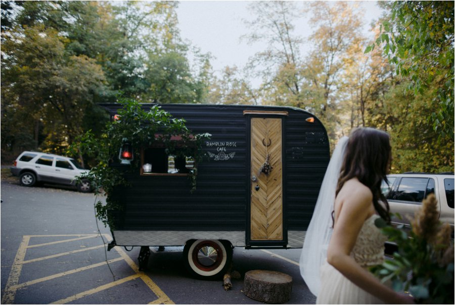 Ramblin Rose food truck catering a Millcreek Canyon wedding in Utah.